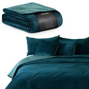 DecoKing Oboustranný přehoz na postel Pascali modrý/mořský, velikost 200x220