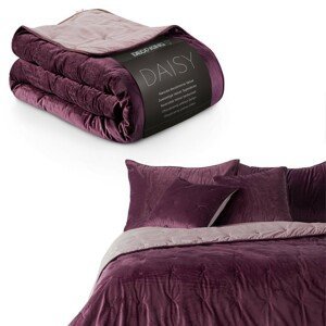 Oboustranný přehoz na postel DecoKing Daisy fialový, velikost 170x210