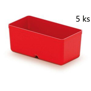 Prosperplast Set 5 plastových boxů na nářadí Unite box 11x5,5x13,2 cm červený