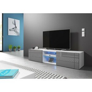 Hector TV stolek Dea 140 cm šedý lesk/bílá