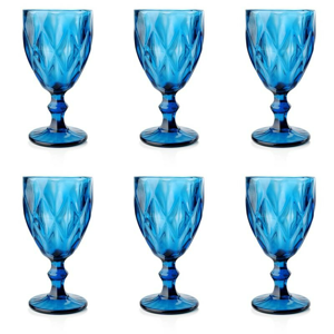 DekorStyle Sada modrých sklenic 250ml