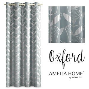 Závěs AmeliaHome Oxford II světle šedý, velikost 140x250