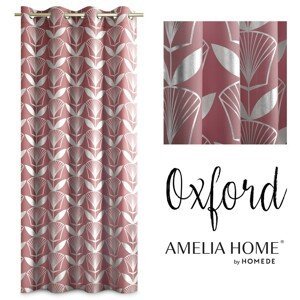 Závěs AmeliaHome Oxford IIIII růžový, velikost 140x250
