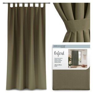 Závěs AmeliaHome Oxford II khaki, velikost 140x250