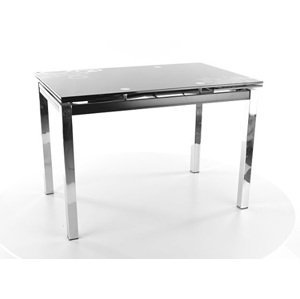 Kasvo GIDO 17 stůl jídelní 110(170)x74 (S) Deska šedá skleněná  / nohy chromované