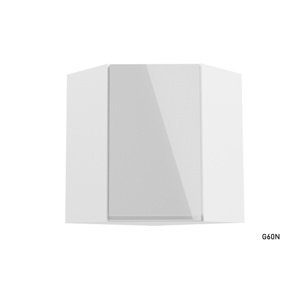 Expedo Kuchyňská skříňka horní rohová YARD G60N, 60x72x60, bílá/bílá lesk, pravá