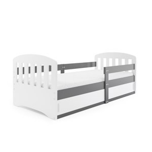 Expedo Dětská postel CLASA + matrace, 80x160, bílá/grafit