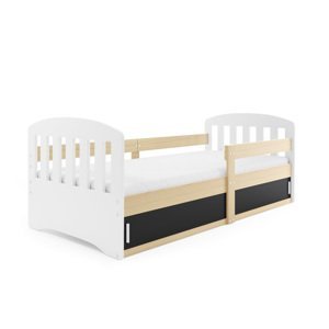 Expedo Dětská postel CLASA + matrace, 80x160, bílá/borovice/černá
