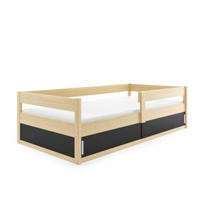 Expedo Dětská postel POGO + matrace, 80x160, borovice/černá