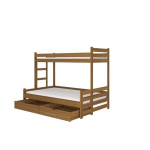 Expedo Dětská patrová postel RAIMUND + matrace, 80x200, dub