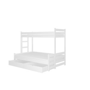 Expedo Dětská patrová postel RAIMUND + matrace, 80x200, bílá