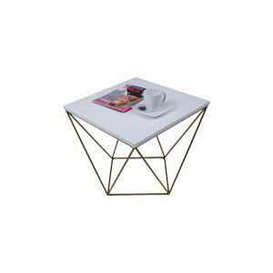 Expedo Konferenční stolek DAMA, 50x45x50, zlatá/bílá