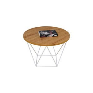 Expedo Konferenční stolek LIAN, 55x37x55, bílá/dub artisan