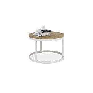 Expedo Konferenční stolek RINA, 55x36x55, bílá/dub artisan