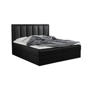 Expedo Čalouněná boxspring postel FRANIA, 160x200, ekokůže černá