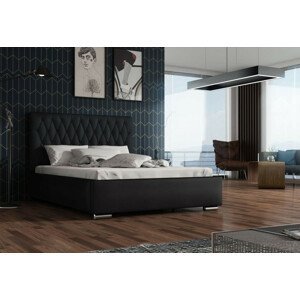 Expedo Čalouněná postel REBECA, 140x200 + rošt + matrace, Siena01 s knoflíkem/Dolaro08