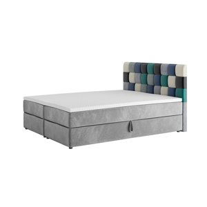 Expedo Čalouněná postel boxspring APPLE + topper, 180x200, itaka 14/modrá