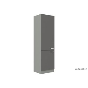 Expedo Kuchyňská skříňka vysoká GRISS 60 DK-210 2F, 60x210x57, šedá/šedá lesk