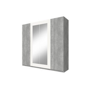 Expedo Šatní skříň se zrcadlem ERA (20), beton Colorado/bílá