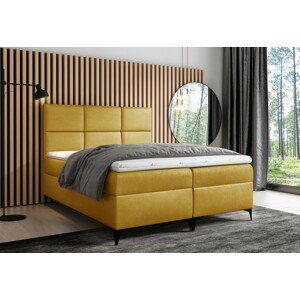 Expedo VÝPRODEJ Čalouněná postel boxspring GRETA + topper, 160x200, fancy 48