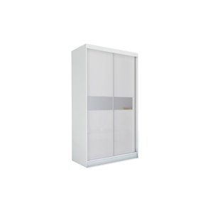 Expedo Skříň s posuvnými dveřmi a zrcadlem ALEXA + Tichý dojezd, bílá, 150x216x61