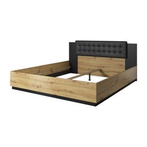 Expedo Manželská postel SEGAL + rošt, 180x200, artisan/černá