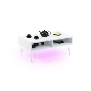 Expedo Konferenční stolek ATOS, 100x45x60, bílá + LED