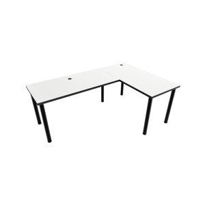 Expedo Počítačový rohový stůl LOOK N, 160/110x73-76x50, bílá/černé nohy, pravý