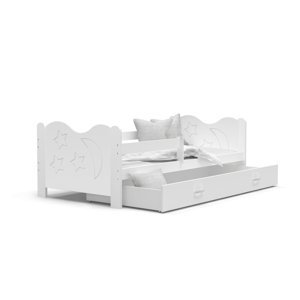 Expedo Dětská postel MICKEY P1 COLOR + matrace + rošt ZDARMA, 160x80, bílá/bílá