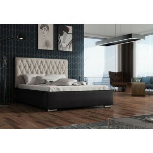 Expedo Čalouněná postel REBECA + rošt + matrace, Siena06 s knoflíkem/Dolaro08, 160x200