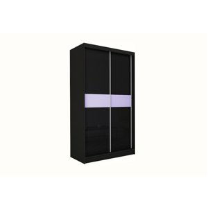Expedo Skříň s posuvnými dveřmi ALEXA, černá/bílé sklo, 150x216x61