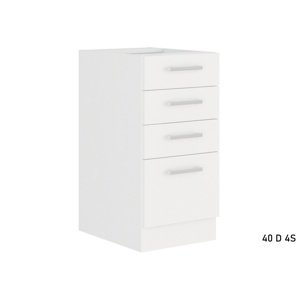 Expedo Kuchyňská skříňka dolní s pracovní deskou ALBERTA 40D 4S, 40x85x60, bílá