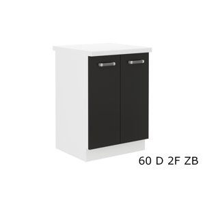 Expedo Kuchyňská skříňka dolní dvoudveřová s pracovní deskou EPSILON 60 D 2F ZB, 60x82x60, černá/bílá