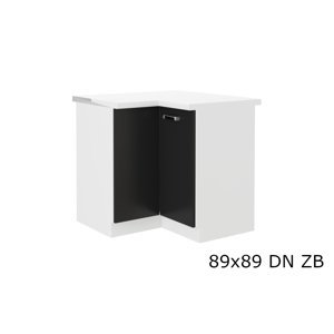 Expedo Kuchyňská skříňka dolní rohová s pracovní deskou EPSILON 89x89 DN ZB, 89/89x82x60, černá/bílá