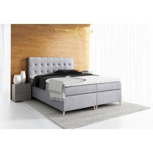 Expedo VÝPRODEJ Čalouněná postel boxspring GLORIA + topper, 140x200, jasmine 81