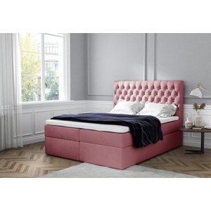 Expedo Čalouněná postel boxspring TOMIO + topper, 180x200, jasmine 72