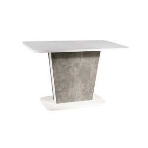 Expedo Rozkládací jídelní stůl HESTIA, 110-145x76x68, bílá/beton