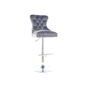 Expedo Barová židle AUGUSTUS C H-1 Velvet, 45x103x39, šedá/chrom