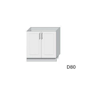 Expedo Kuchyňská skříňka dolní dvoudveřová OREIRO D80, 80x82x44,6, popel/bílá lesk