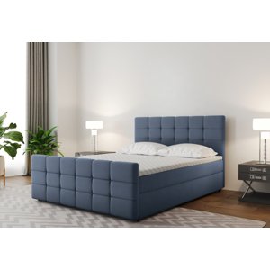 Expedo VÝPRODEJ Čalouněná postel boxspring MARENA + topper, 140x200, Mat Velvet 74