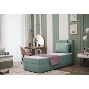 Expedo VÝPRODEJ Čalouňěná postel boxspring MIRANDA + topper, 90x200, soro 34, levá