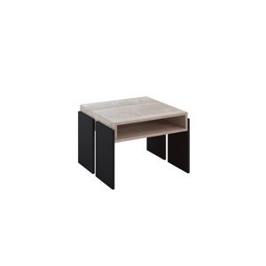 Expedo Konferenční stolek mini BRUMLA, 60x60x45, K355 platinum grange oak/černá