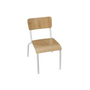 Expedo Dětská židlička SCHULE, 34x50x33, bílá/hnědá