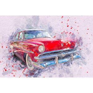 Tištěný obraz - Červené auto
