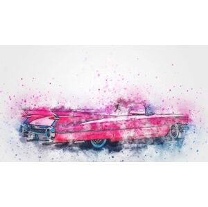 Tištěný obraz - Růžové auto