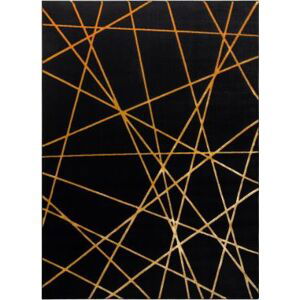 Kusový koberec Gloss 406C 86 geometric black/gold