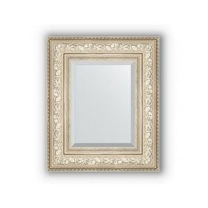 Zrcadlo s fazetou v rámu, stříbrný ornament BY 3556 65x150 cm