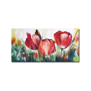 Obraz - Tulipány v trávě