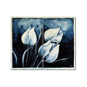 Vícedílné obrazy - Bílé tulipány