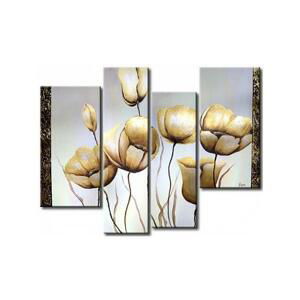 Vícedílné obrazy - Bílé tulipány